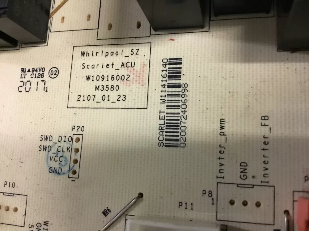 Whirlpool W11416140 Control Board AZ102924 | NR365
