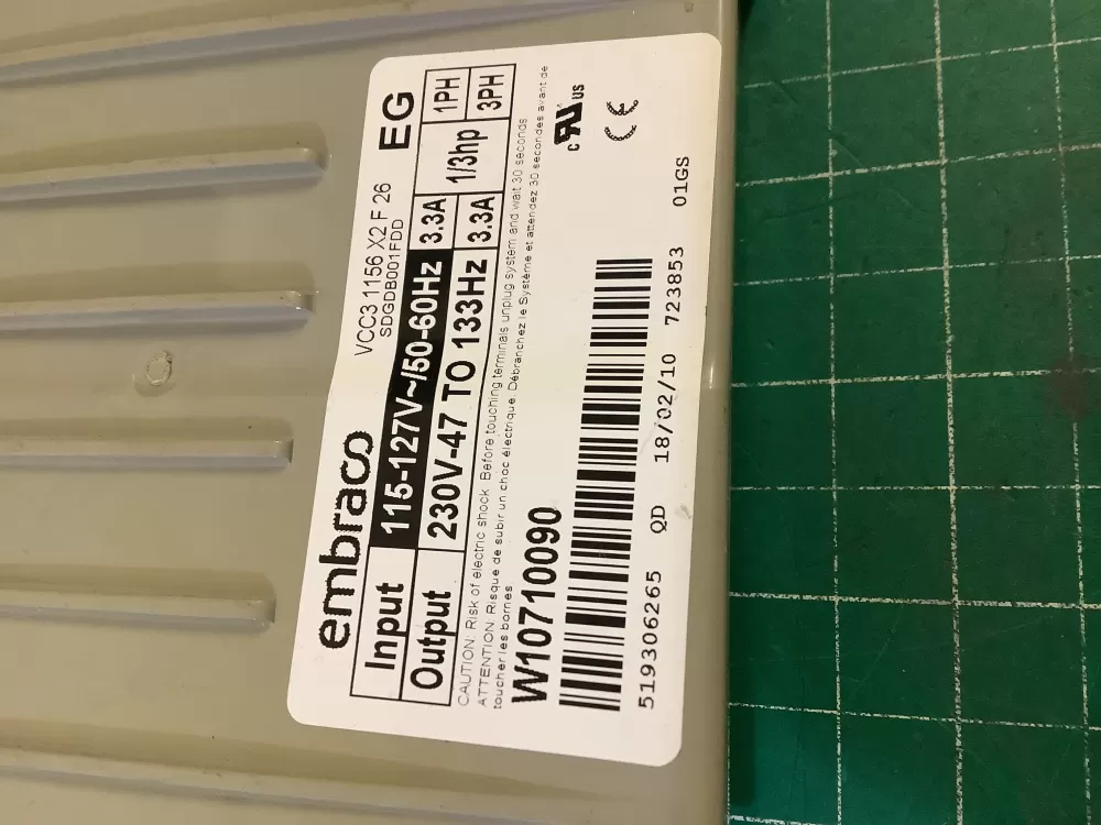 Whirlpool 519306265  Control Board Embraco Product Embraco AZ198829 | NR2770