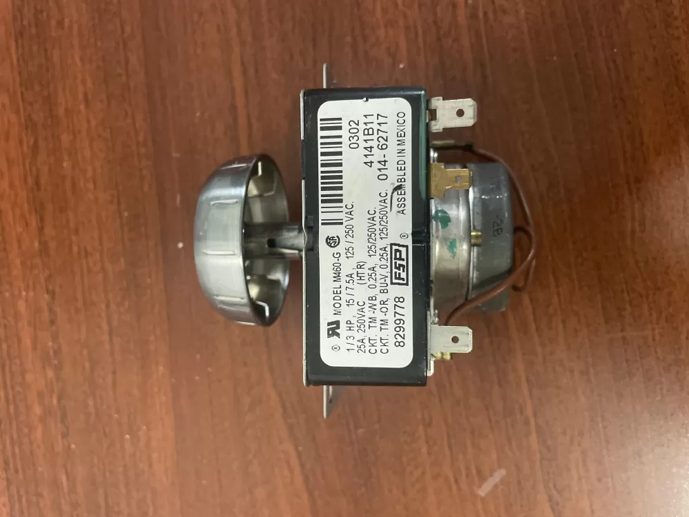 Whirlpool  Kenmore  Inglis  Estate  Amana WP8299778  AP6012586  8299778  909729  PS11745796 Washer Timer