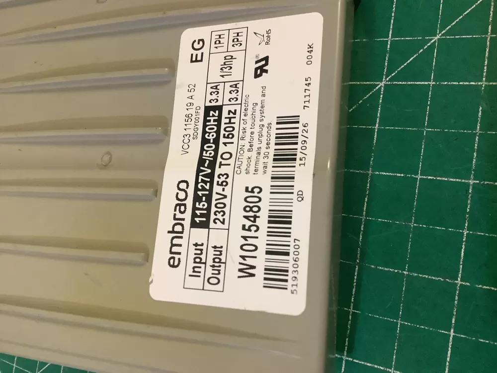 Whirlpool W10154805 Refrigerator Inverter Control Board AZ195100 | NR652