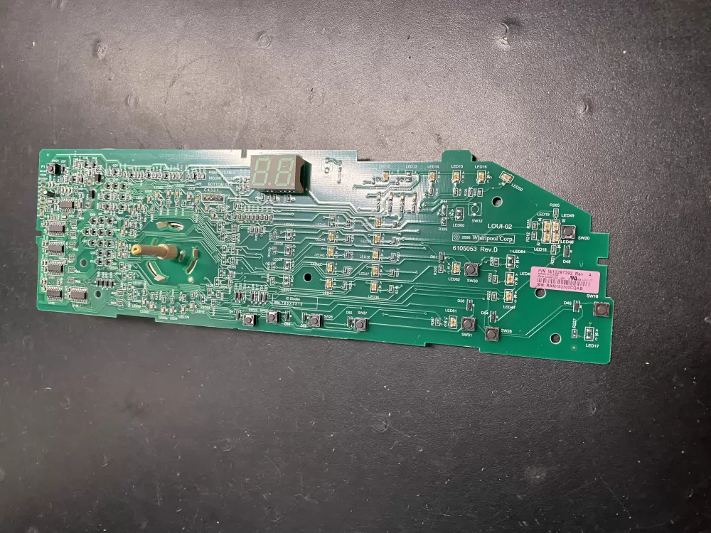 Whirlpool W10298626 W10297393 Dryer Control Board