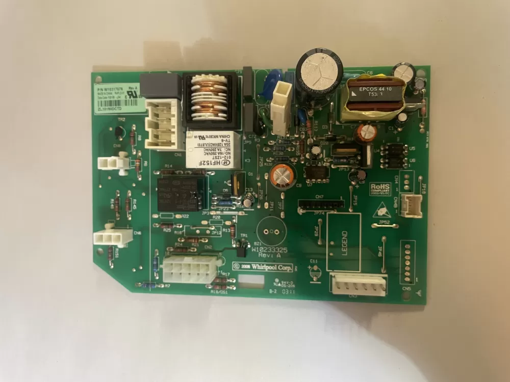 Whirlpool  KitchenAid  Kenmore  Jenn-Air AP6019378 W10205552 W10268635 W10317076 WPW10317076 PS11752684 Refrigerator Control Board