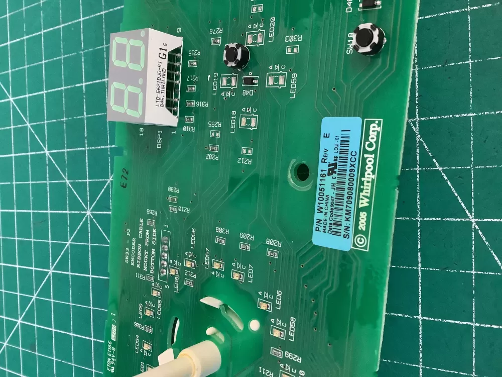 Whirlpool W10051161 Dryer User Interface Control Board AZ225346 | NR326