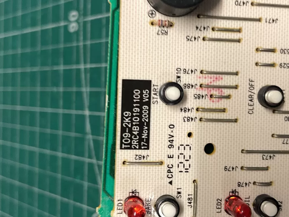 GE 2RC4B10191100 T09 2K9 Range Oven Control Board AZ211025 | Wm1611