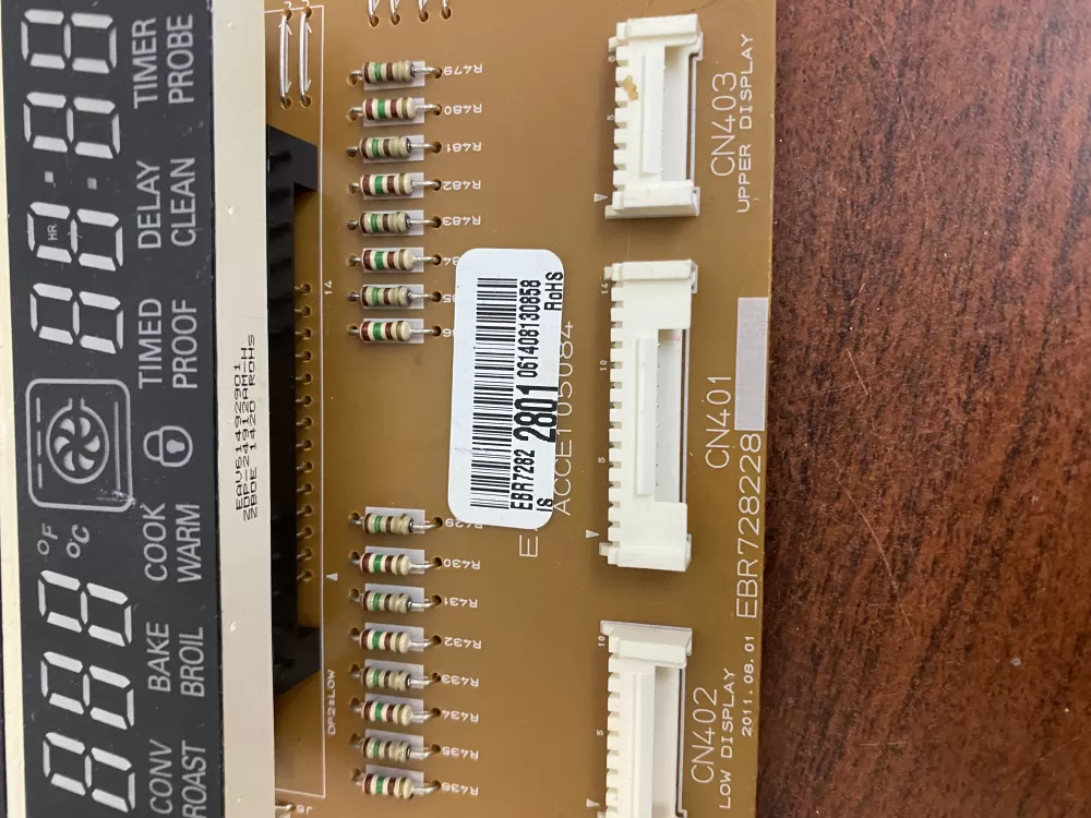 LG EBR72822801 Range Display Control Board AZ29970 | BK1624