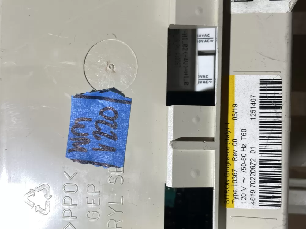 Bitron Grugliasco 4619 70220672 01 Washer Control Board AZ73490 | Wmv220