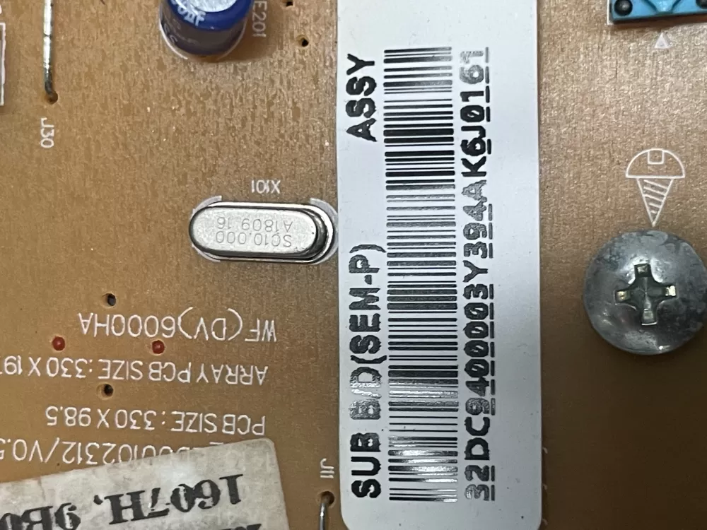 Samsung DC94 00003Y Dryer Interface Control User Board AZ2355 | WmV226