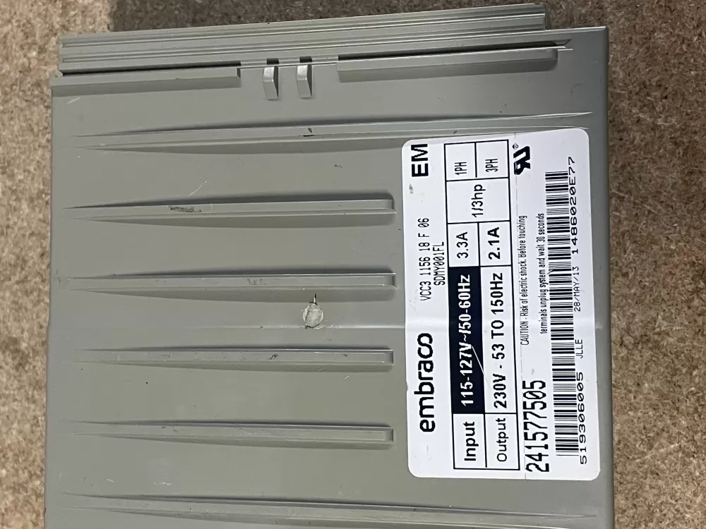 Frigidaire  Electrolux  Kenmore 241577505  AP4393275  1512577  7241577505  AH2361242  EA2361242  PS2361242 Refrigerator Inverter Control Board