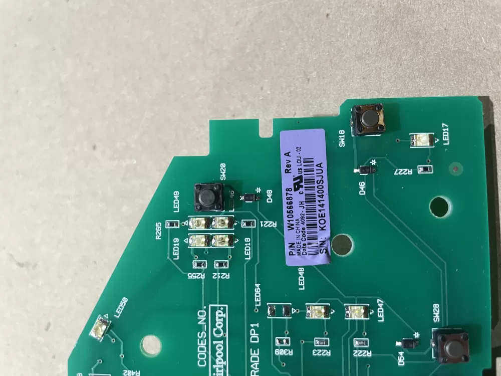 Whirlpool Cabrio W10566878 Washer User Interface Control Board AZ64361 | Wm2091