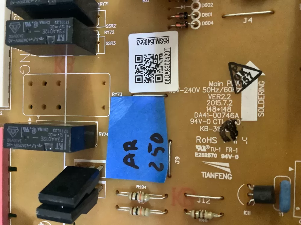Samsung DA92 00420T DA9200420T Refrigerator Control Board AZ192388 | AR250
