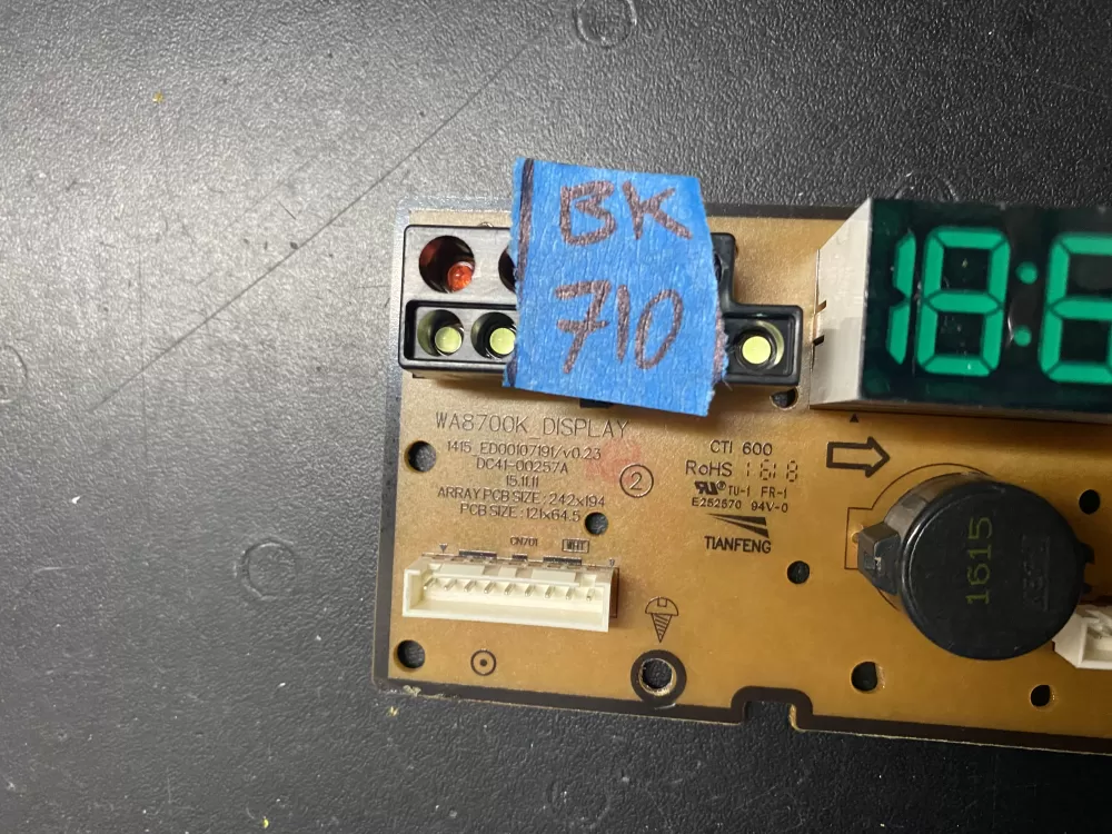 Samsung DC41 00257A Dryer Control Board AZ18675 | BK710