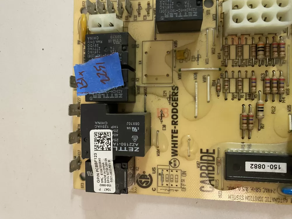 White Rodgers PCBBF123 Furnace Control Board AZ123651 | BK2251