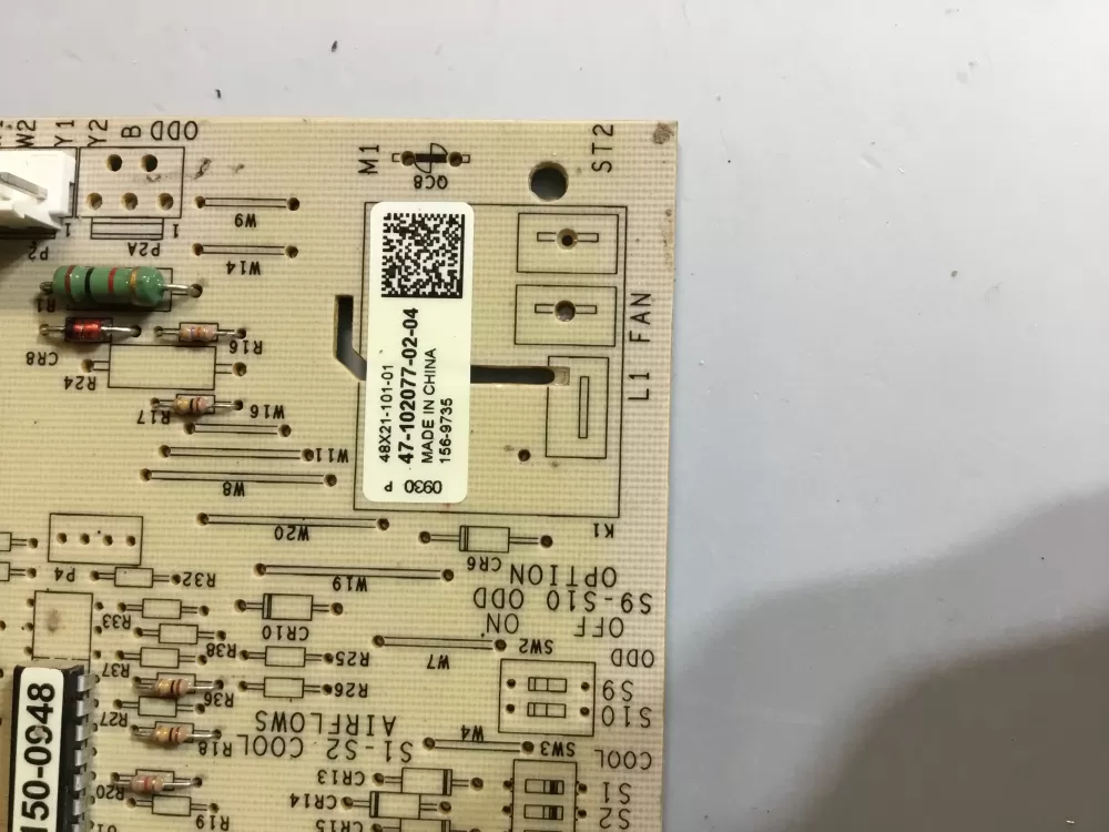 Rheem Air Handler Control Board 47-102077-02-04 156-9735 AZ109276 | BG165