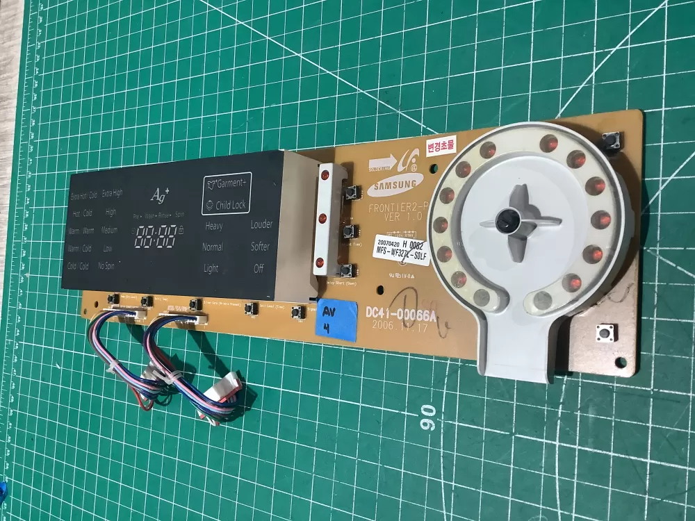 Samsung MFS-DV318A-S0 DC41-00066A Dryer UI Control Board AZ187728 | AV4