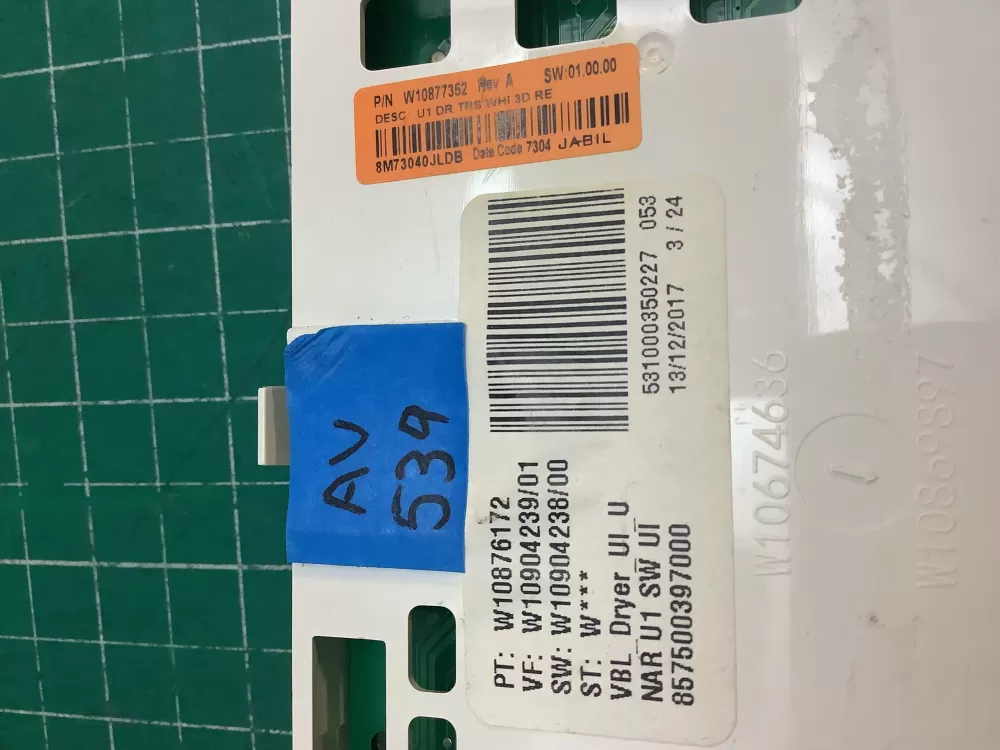 Whirlpool W10876172 W11089031 PS12070688 Dryer Control Board AZ217964 | SLA539