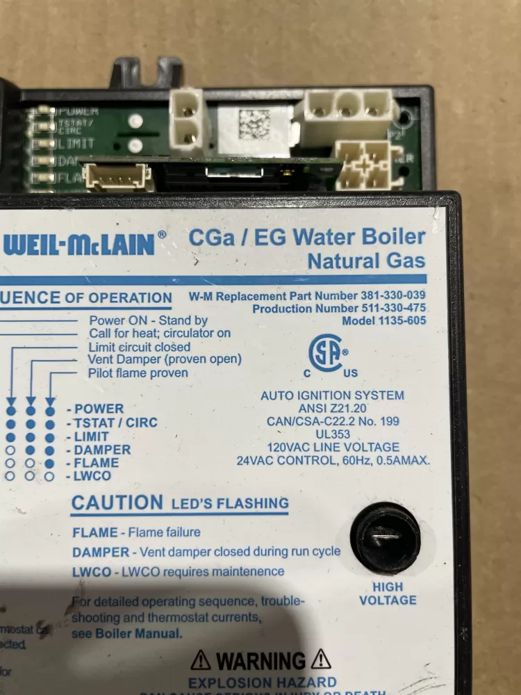 Weil McLain 1135-605 Ignition Module Control Board AZ73612 | KM1727
