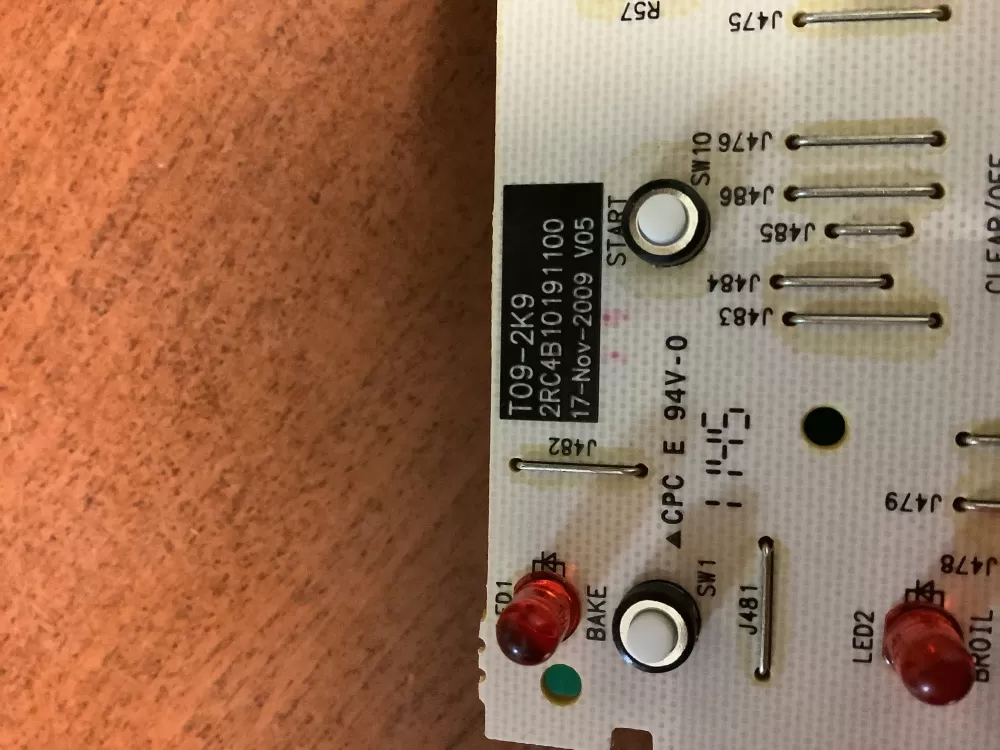 GE 2RC4B10191100 T09 2K9 Range Oven Control Board AZ225113 | BG324