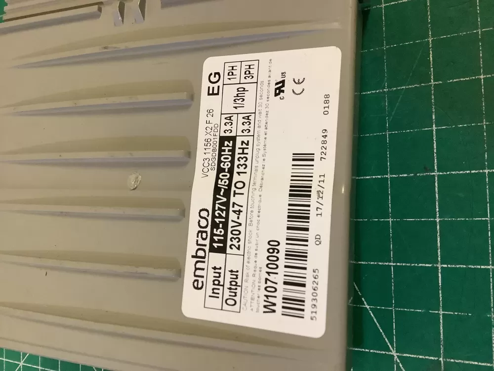 Whirlpool 519306265  Control Board Embraco Product Embraco AZ198112 | NR2766