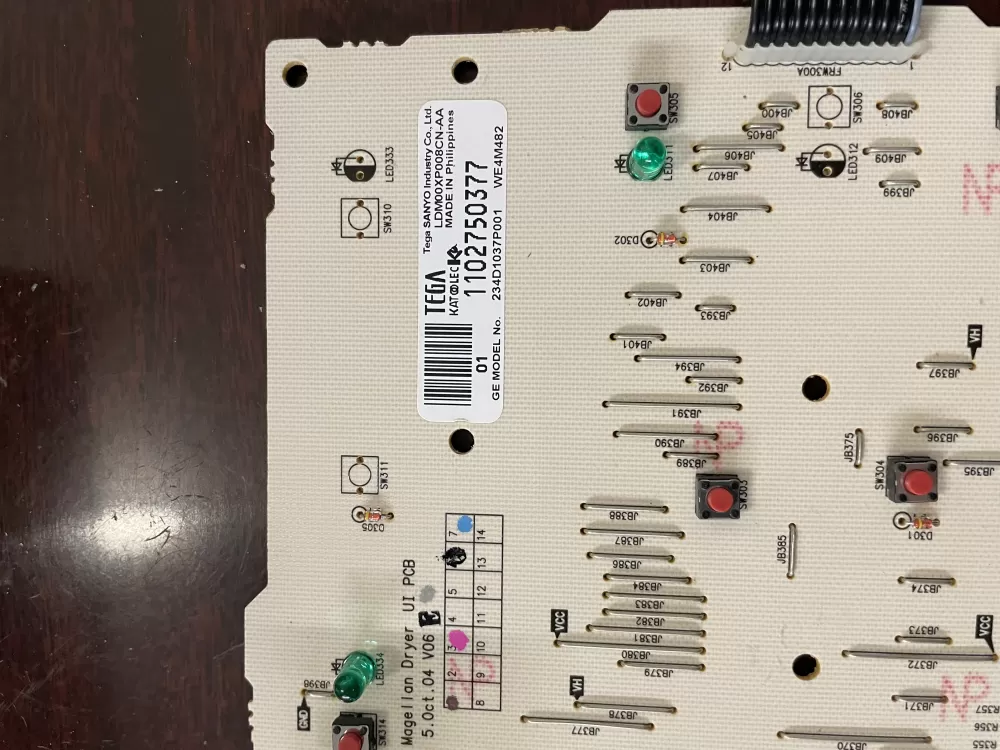 GE WE4M482 234D1037P001 Dryer Interface Control Board AZ39843 | KM516