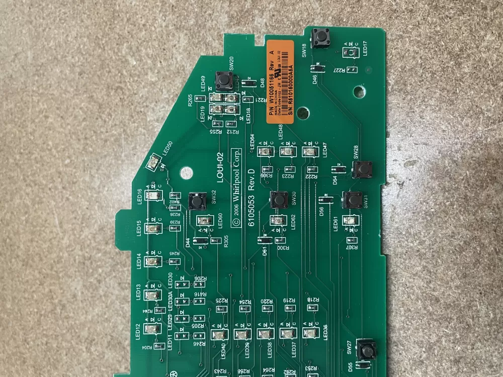 Whirlpool W10051166 Dryer Control Board AZ15313 | KM1602