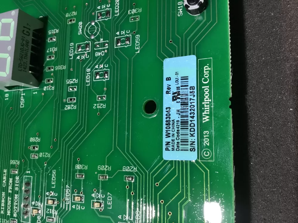 Whirlpool Kenmore W10583043 Washer Control Board Interface AZ88088 | NR1151