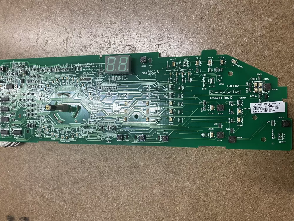 Whirlpool W10399099 Washer Control Board