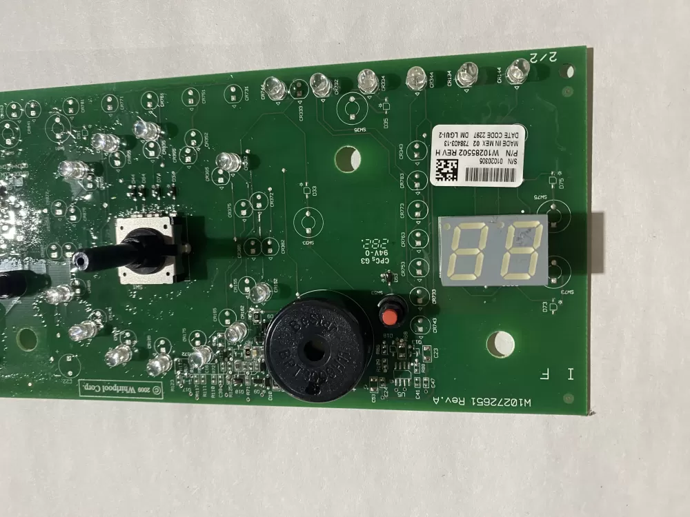 Whirlpool W10272651 W10285502 Washer UI Control Board AZ193286 | BK2149
