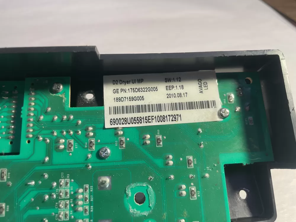 GE 175D6322G005 189D7159G005 Dryer Control Board AZ196933 | Wmv890