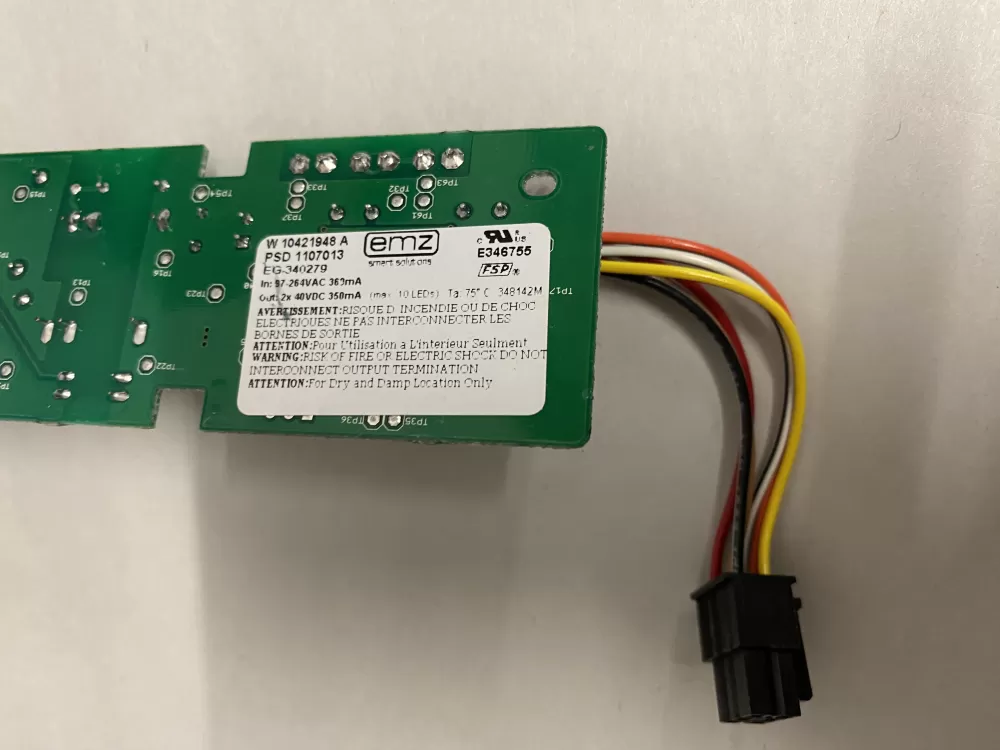 Whirlpool W10306786 Refrigerator LED Inverter Board Box AZ216285 | BK1716