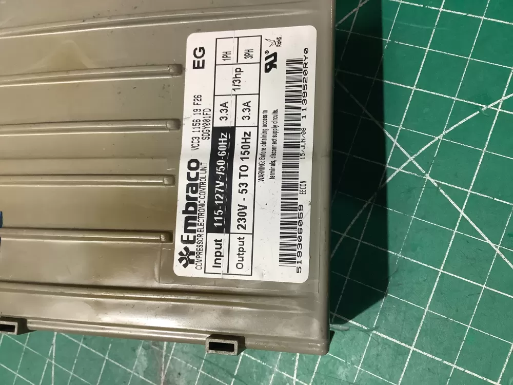 Whirlpool W1089391 Refrigerator Compressor Inverter Control AZ196731 | AR1303