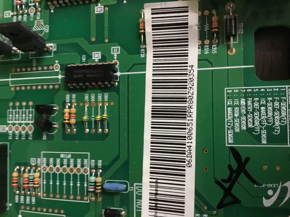 Samsung DA41 00651R DA4100651R Refrigerator Control Board AZ12022 | NRV306