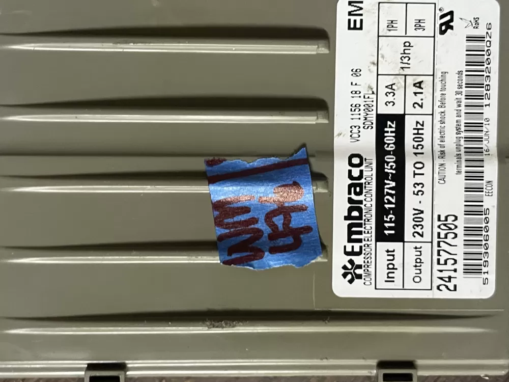 Kenmore 241577505 Refrigerator Inverter Control Board AZ39111 | Wm476