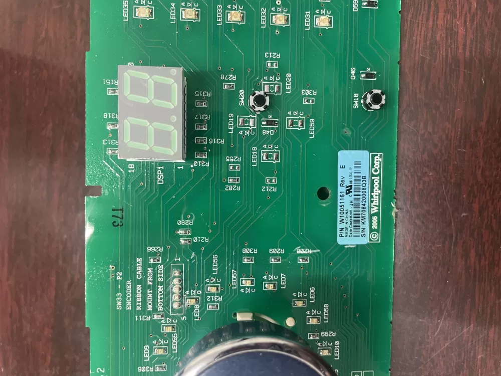 Whirlpool W10051161 Dryer User Interface Control Board AZ30081 | KM257