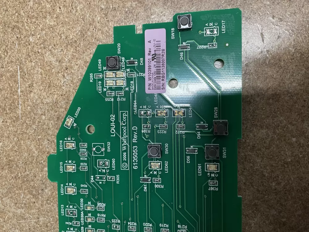 Whirlpool W10399101 Washer Control Board AZ3974 | KM1583