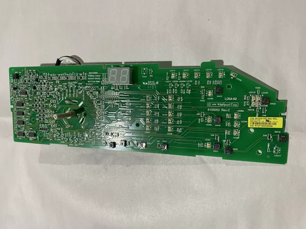 Whirlpool W10051093 Dryer Control Board