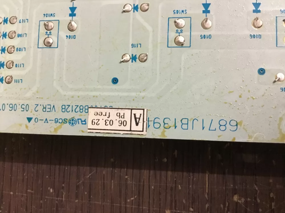 LG Kenmore 6871JB1391B Refrigerator Control Board AZ4845 | NR459