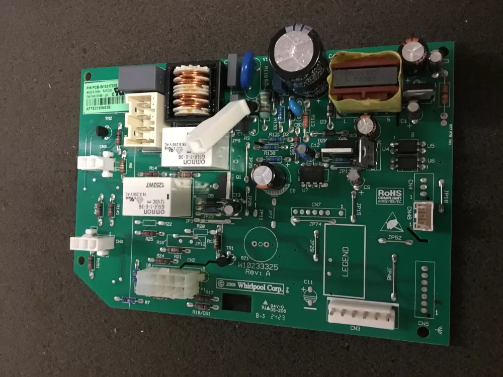 Whirlpool  KitchenAid  Kenmore  Jenn-Air AP6019378 W10205552 W10268635 W10317076 WPW10317076 PS11752684 Refrigerator Control Board