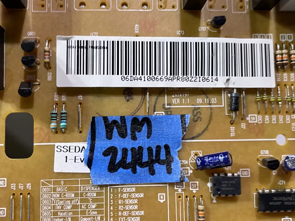 Samsung DA41-00669A DA92-00055A Refrigerator Control Board AZ145917 | Wm2444