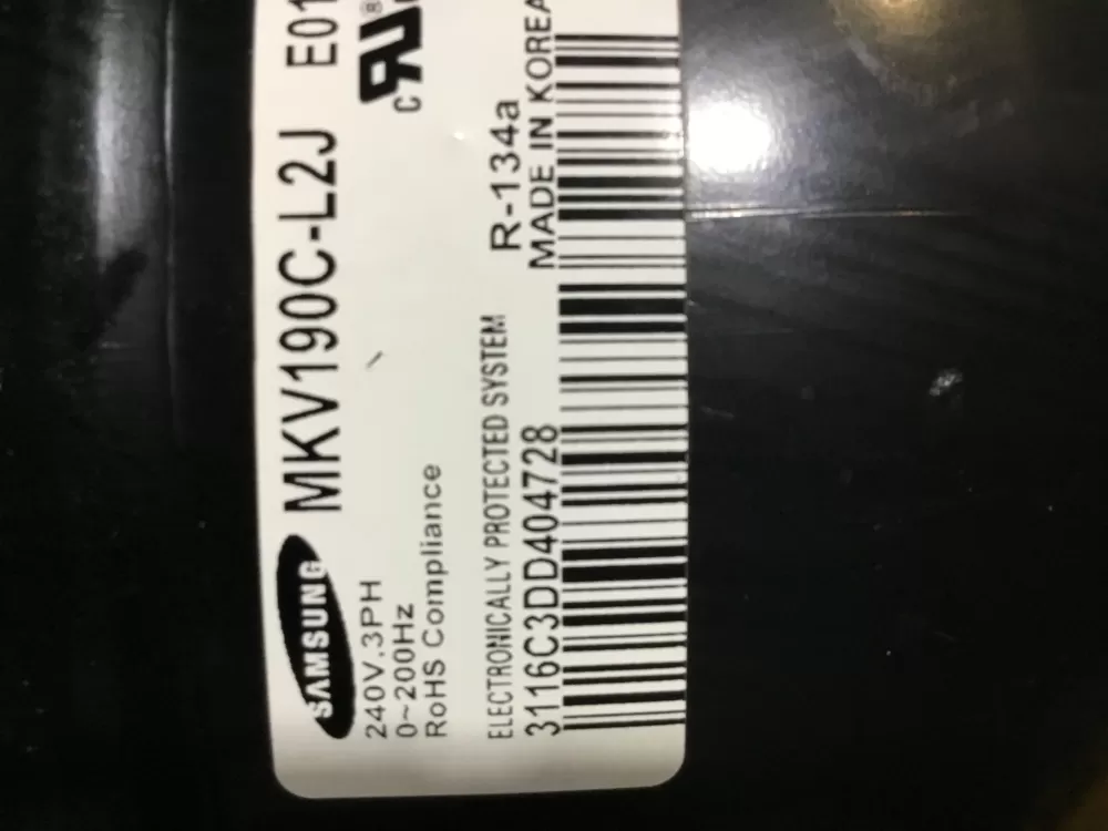 Samsung 3116C3DD404728  MKV190C  311608DD404-28 Refrigerator Compressor