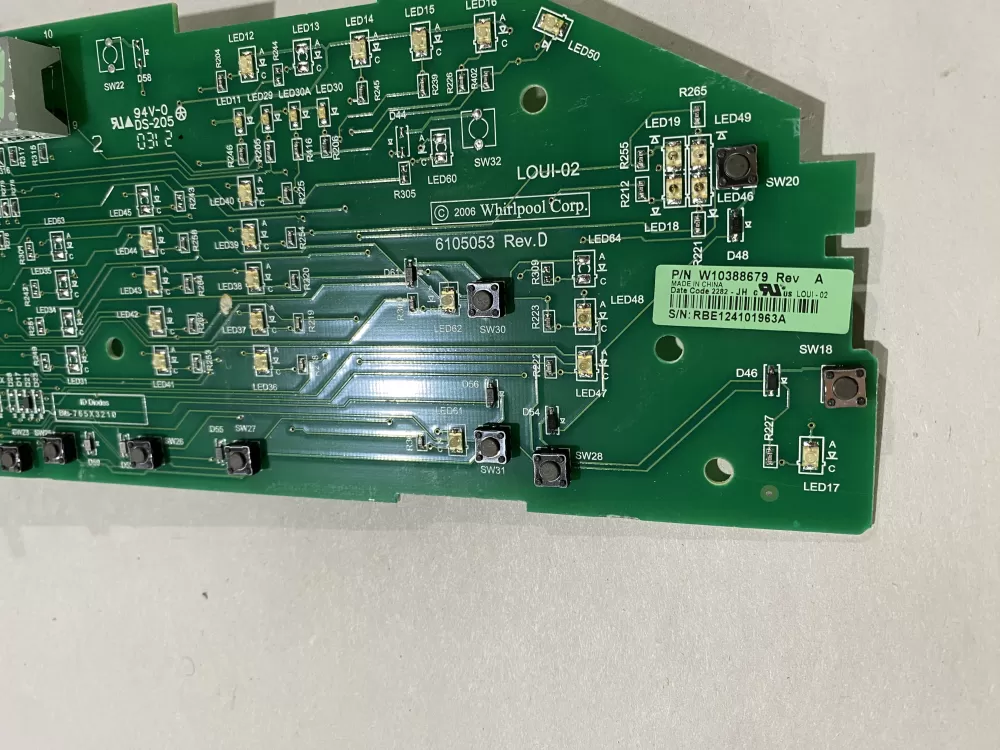 Whirlpool W10388679 W10388675 Dryer Control Board AZ152696 | BK1763