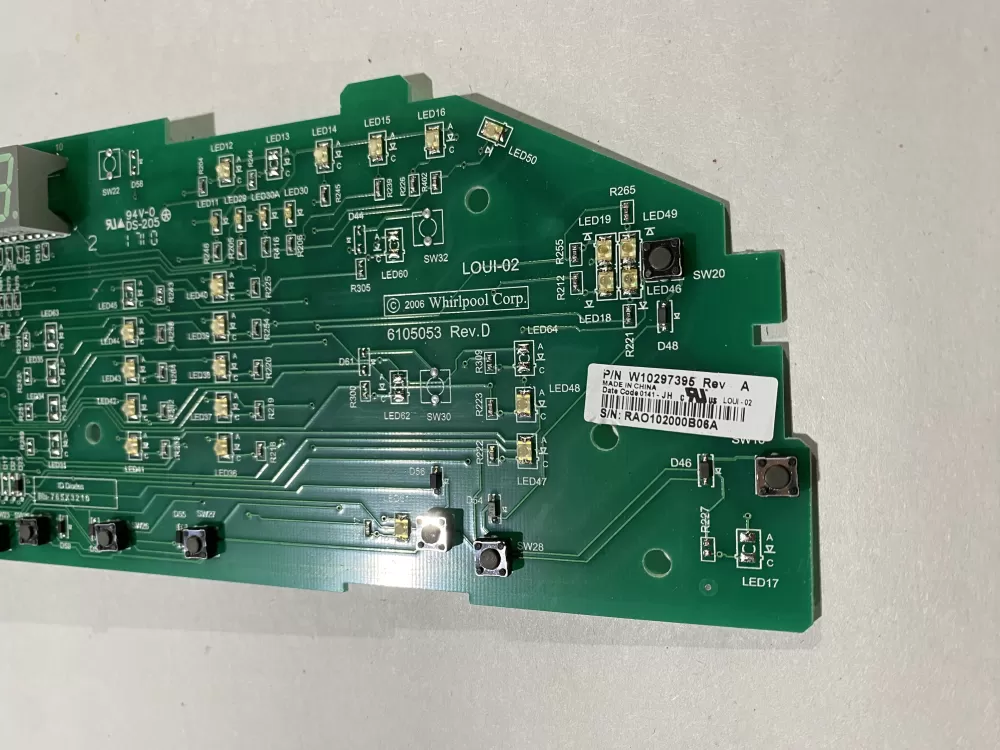 Whirlpool W10297395 Washer Control Board AZ169720 | BK2597