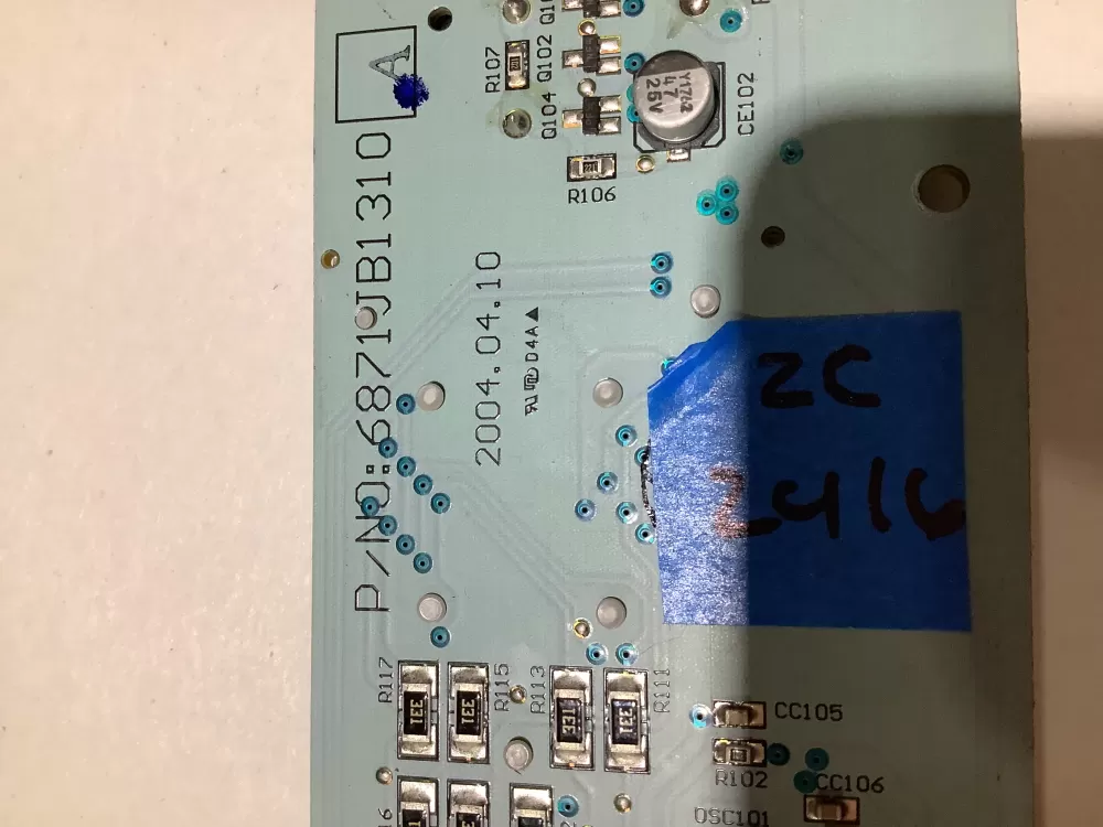 LG 6871JB1310A Refrigerator Dispenser Display Control Board AZ143844 | ZC2416