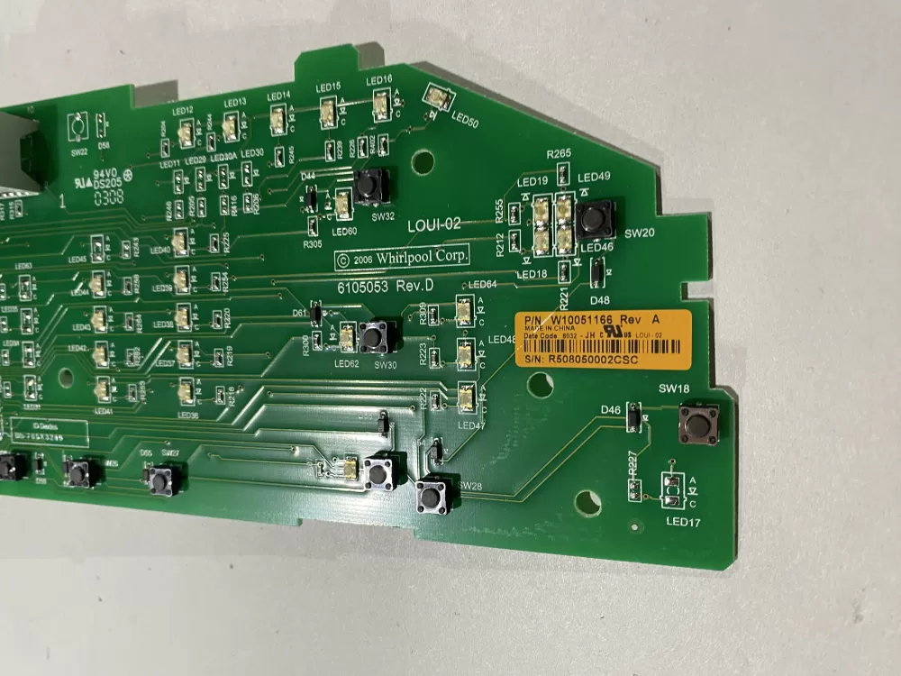 Whirlpool W10051166 Dryer Control Board AZ142251 | BK2392