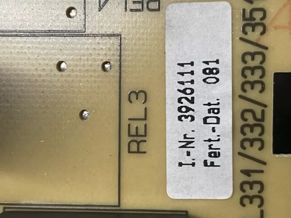 Miele Control Board 3926111 EL331/332/333/351/352 150293 AZ22685 | WM1223
