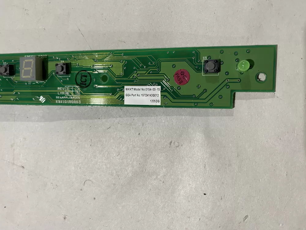 GE 197d4143g012 Ebx1018g003 Refrigerator Control Board AZ153682 | BK2507
