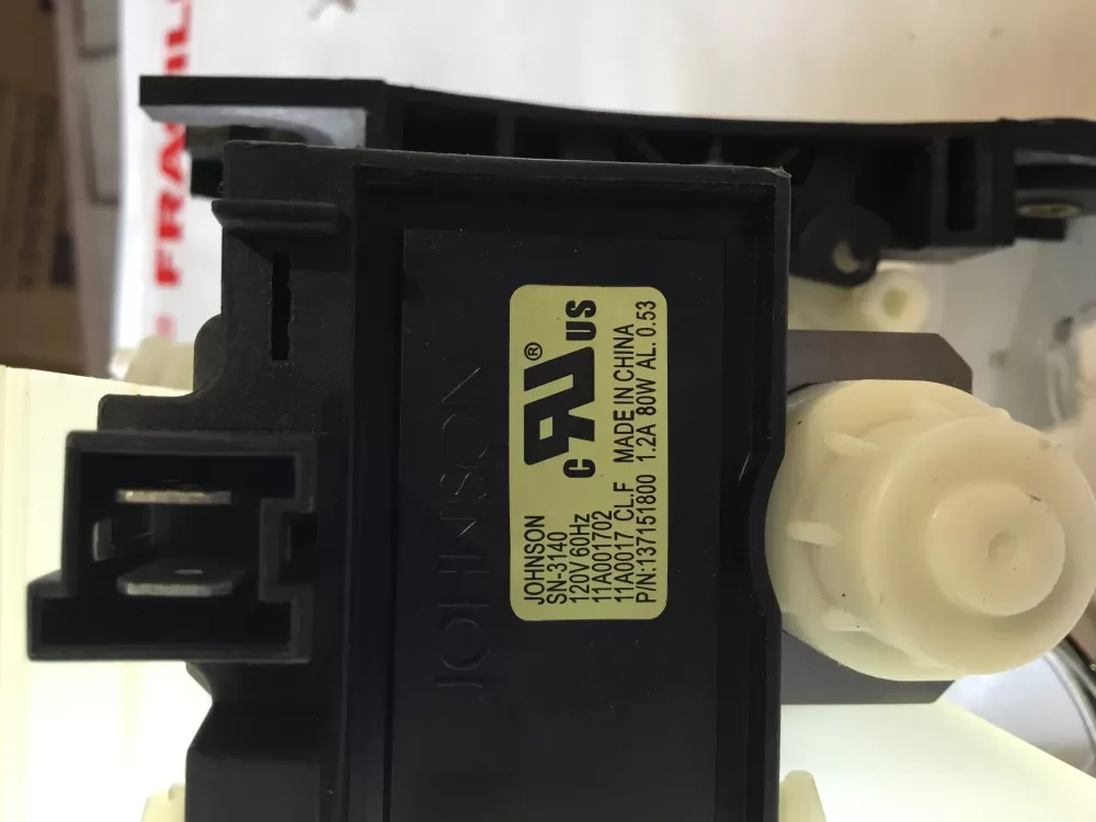 Frigidaire 131724000  134051200  134740500  134740800  137108100  137151800  137151800KITK  137151900  137151900KITK  ER137108100  TJ137108100 Washer Drain Pump Assembly