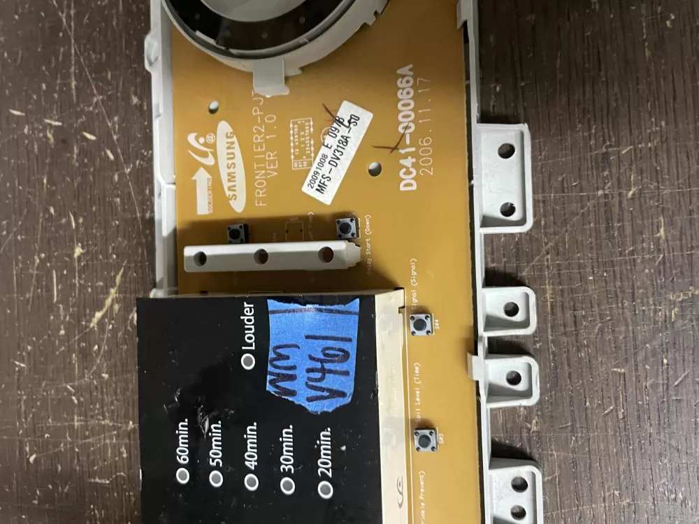 Samsung MFS-DV318A-S0 DC41-00066A Dryer UI Control Board AZ50756 | Wmv461