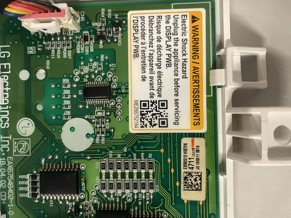 LG EBR85194711 Washer Control Board Panel AZ227459 | Wmv403