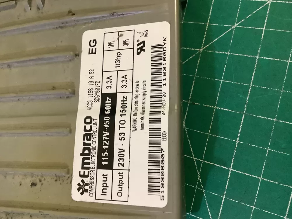 Whirlpool W10154805 Refrigerator Inverter Control Board AZ195004 | NR300