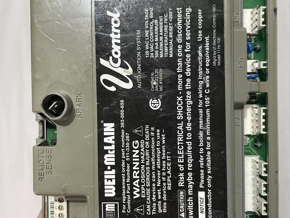 Weil-McLain 383500658 511330267 U-Control Module 1176-100 #G10 AZ190675 | WM1521